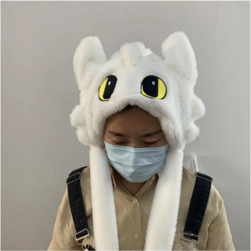 Шляпа-дракон Беззубик Косплей Ночная Фурия Хлопок Как приручить дракона Шапка с ушками Аксессуары для головы Взрослый Подарок кукле