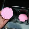 2pcs Car Rhinestone Cup Holder Beverage Mat Interior Anti Slip Mat Round Durable Cup Mat Car Accessories