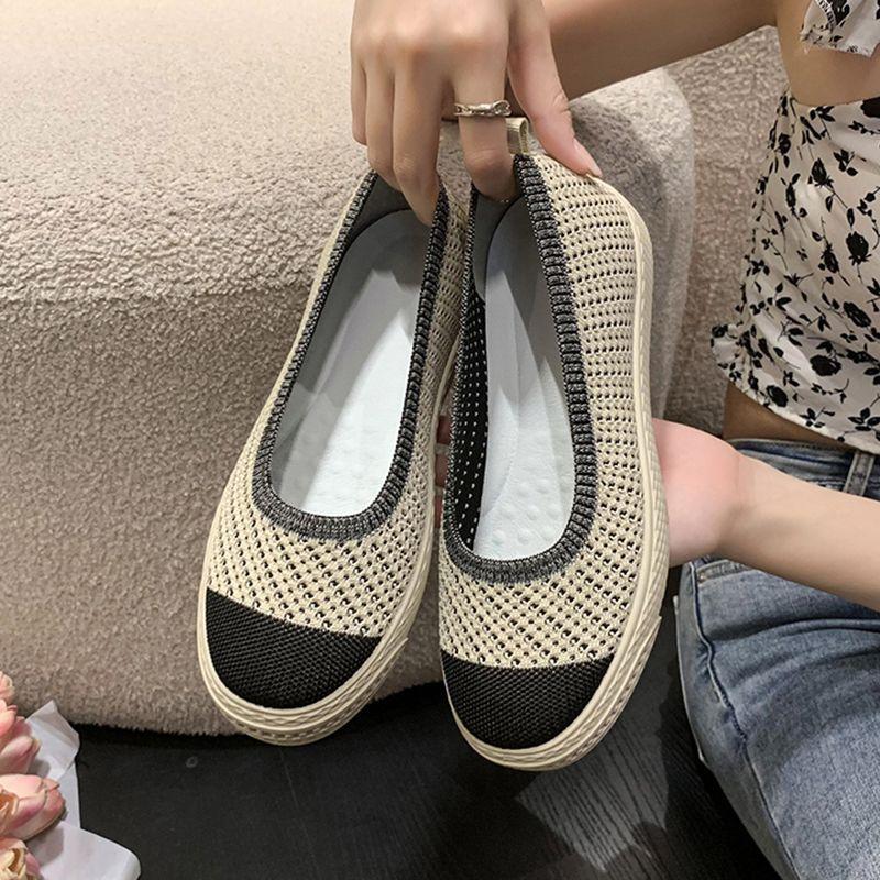 Женские новые летние парусиновые туфли с сетчатой дышащей подошвой Lazy One Pedal Single Shoes