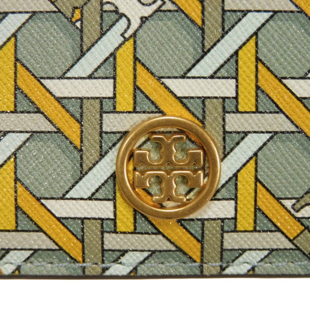 Used Robinson Fragment Case 10833, 79423, 7943, Saffiano Card Case with Double T Logo, Multicolor, Unisex from Japan
