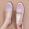 Spring Shoes, Sandals, Soft Soles, Comfortable Flat Soles, Hole Holes, Hollow Single Shoes, Medium and Old Women's Shoes, Elderly Leather Shoes