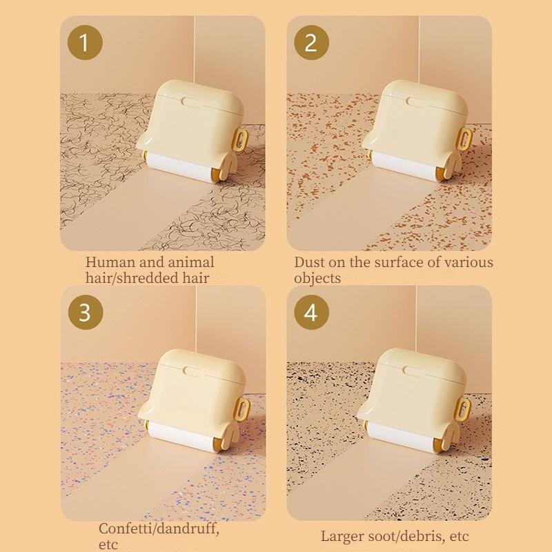 Mini Lint Roller with Replaceable Paper - Portable Pet Hair Remover - for Home Car Sofa Furniture - Strong Adhesion Lint Remover