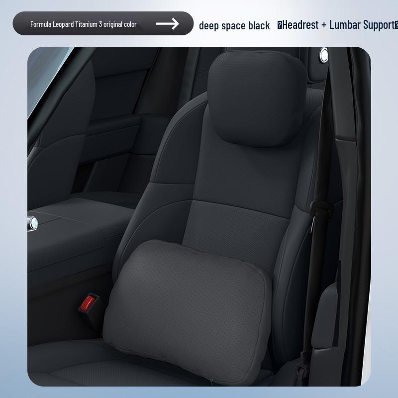 Equation Leopard Titanium 3 Headrest & Lumbar Support Set - Complete Car Interior Accessories