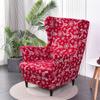 Рождественский чехол для стула с колокольчиком, эластичные чехлы на кресла Kingback из спандекса, эластичные чехлы для одного дивана с чехлом на подушку сиденья