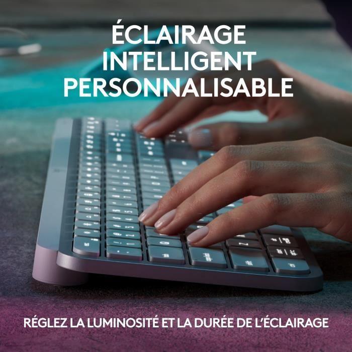 Clavier - sans fil - logitech - mx keys s - azerty -gris pâle
