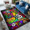 1pc Office Carpet, Color Graffiti Cartoon Chair Rug, Living Room Printed Area Rug, Home Chair Floor Mat