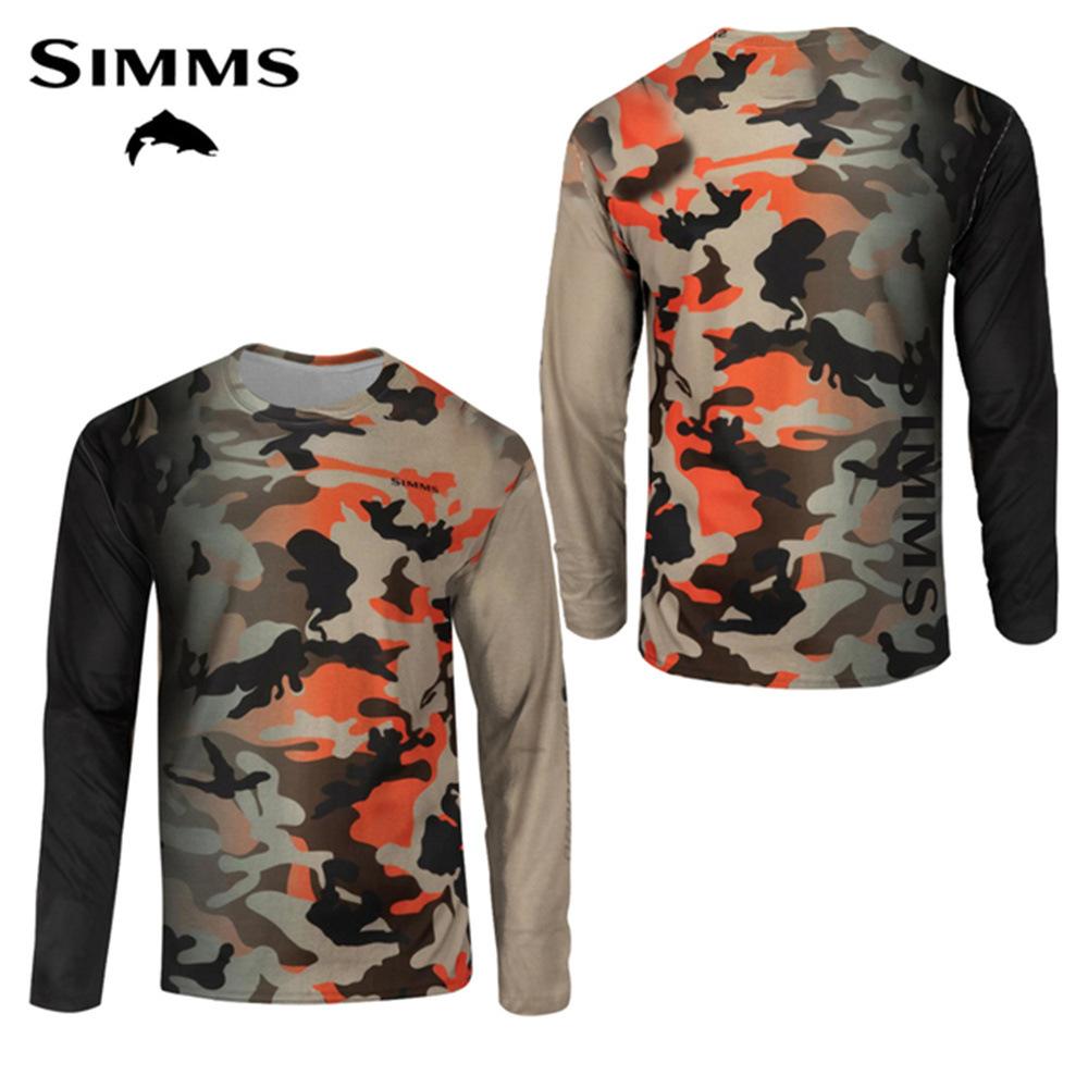 Горячая Распродажа SIMMS Одежда от солнца Камуфляжный Рыболовный Костюм Luya Футболка с длинным рукавом Летний Открытый Рыболовный Костюм Дышащий