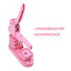 50MM Pink Badge Button Maker Machine Rotating Type Manual Press Square Badge Machine for DIY Making Badge Pins Art Crafts