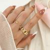 Модные геометрические кольца золотого цвета, сверкающее открытое кольцо с цирконом, эффектные ювелирные изделия для женщин