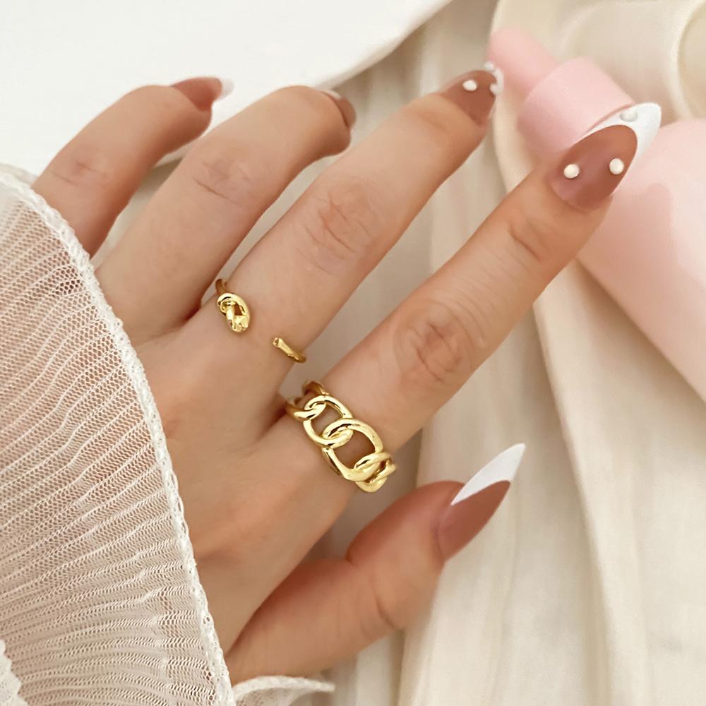 Модные геометрические кольца золотого цвета, сверкающее открытое кольцо с цирконом, эффектные ювелирные изделия для женщин