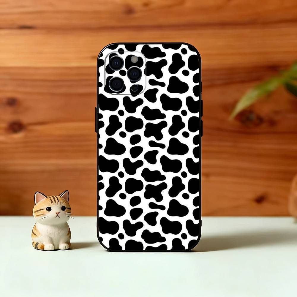 Cow print Phone Case Silicone Soft For IPhone 17 16 15 14 13 12 11 X XR Plus Pro Max Plus