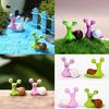 2 Pcs Garden Ornament Snail Shape No Fade Plastic Snail Fairy Garden Accessories for Home
