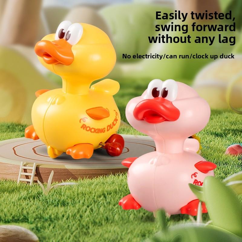 Toy Mechanical Swinging Duck Toddlers Learning Development Material Plastic