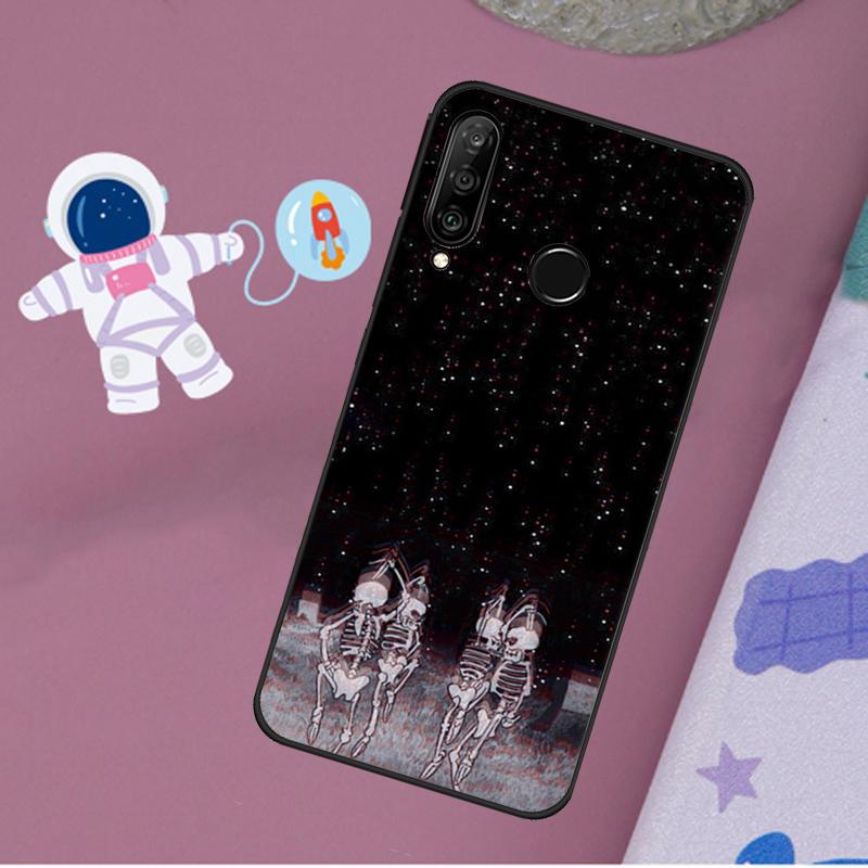 Психоделический Скелет Для Huawei Nova 12s 12i 11i 8i Y73 Y72 Y61 Y91 Y90 Y70 Y60 9 10 SE P30 P40 Lite P60 Pro Чехол