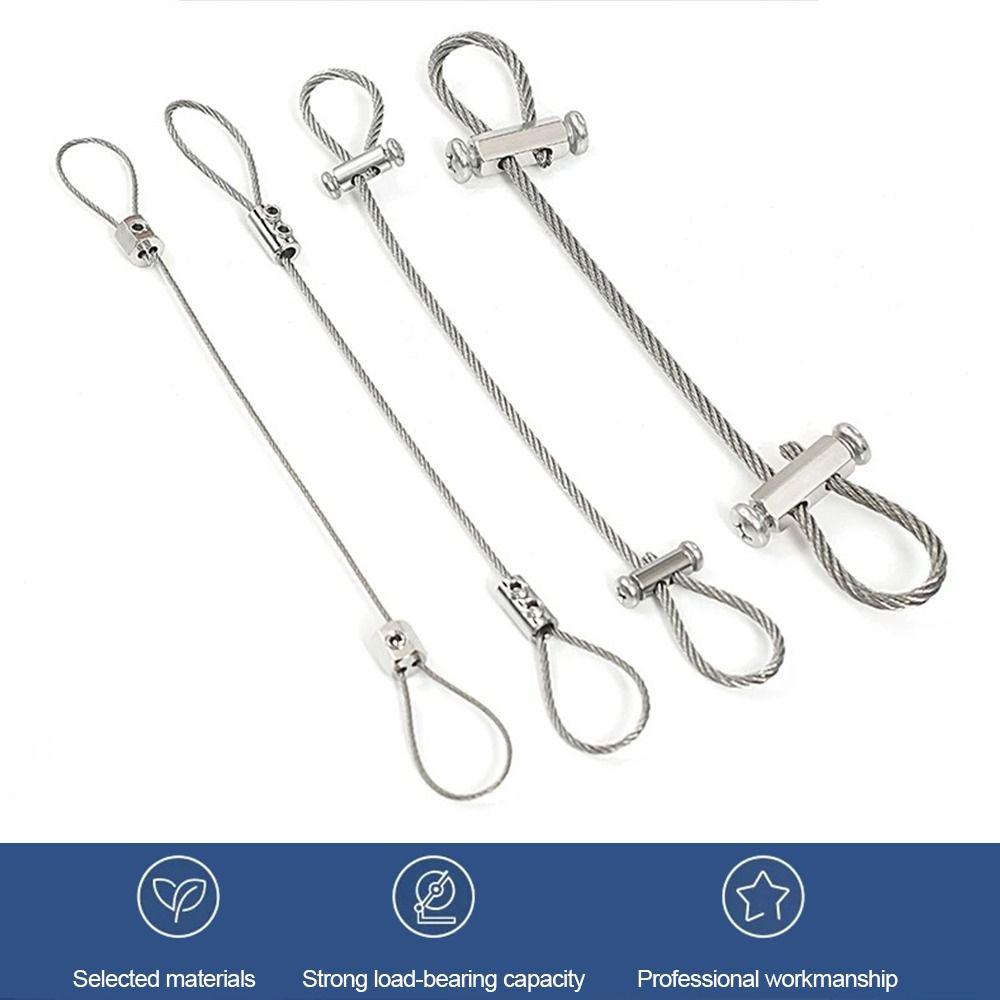 New Stainless Steel Wire Rope With Locking Adjustable Suspension Lanyard 1.5/2/3/4mm Hanging Rope