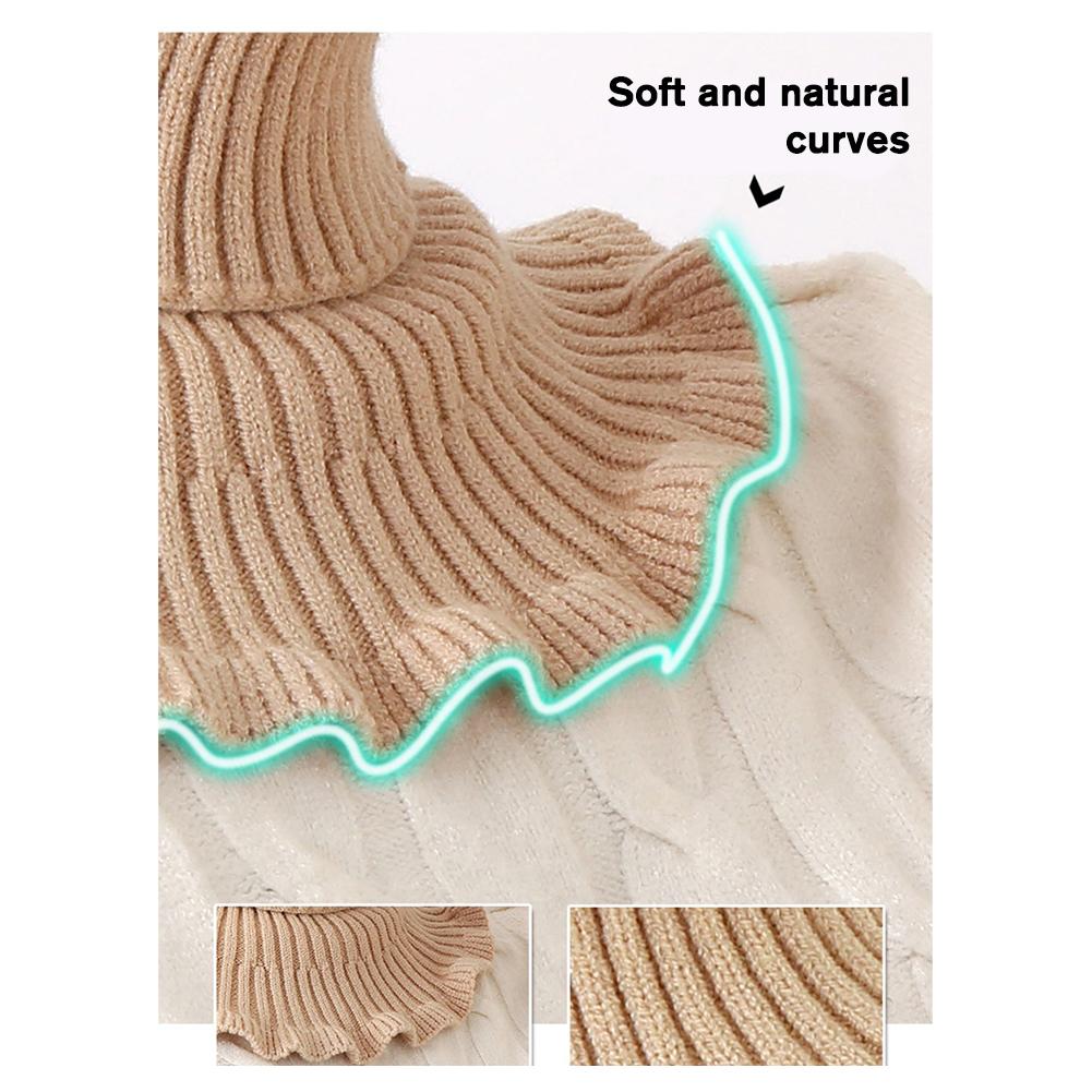 Neck Scarf Women Turtleneck Knitted False Fake Collar Detachable Scarf Warm Winter Windproof Wrap Scarf Ruffles