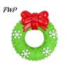 Non-Toxic Dog Chew Toys Christmas Squeaky Toys, Teeth Cleaning Interactive Pet Holiday Themed Balls with Candy Cane Wreath Shapes for Puppy