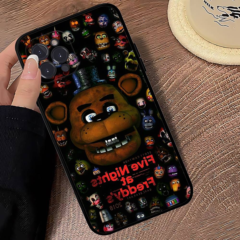 Игра F-Five N-Nights At F-FreddyS Для iPhone 17 16 15 14 13 12 11 Pro Max Plus Ударопрочный Черный Мягкий Чехол для Телефона