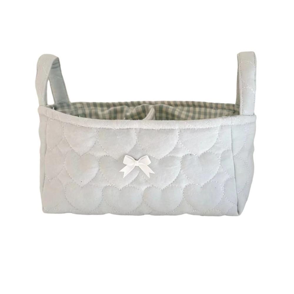 Cotton Small Quilted Storage Basket Folding Cosmetic Organizer Dresser