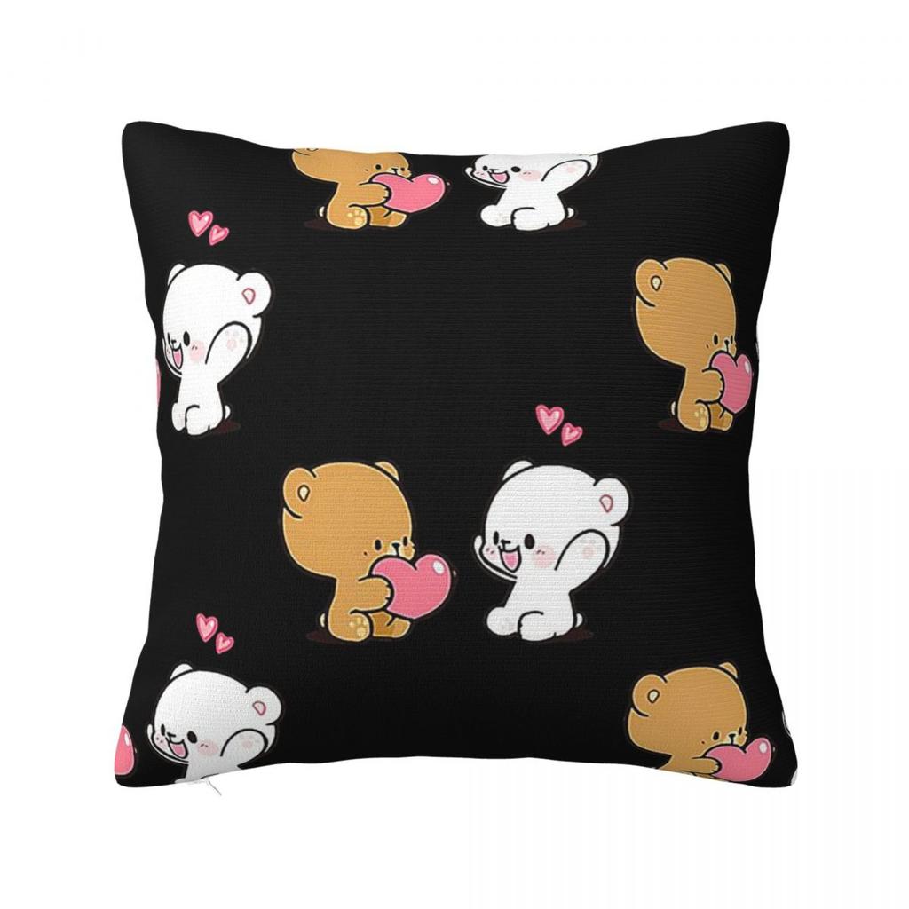 Cute Milk Mocha Square Pillowcase Pillow Cover Polyester Cushion Zip Decorative Comfort Throw Pillow for Home Living Room