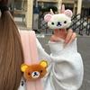 Мультяшный Рилаккума Каваи Пушистый Милый Мягкий Плюшевый Медведь Брелок Шарм для Сумки Украшение для Рюкзака Подвеска Игрушки Фестивальный Подарок для Девочек