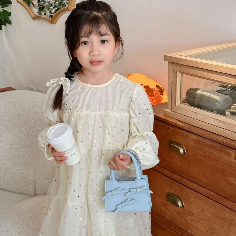 Cute Fashionable Bowknot Children's Tote Bag Elegant Mini Square Purse For Boys And Girls