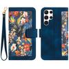 Чехол-бумажник с рисунком «Цветы» из кожи для телефона Samsung Galaxy S25 S24 S23 S22 S21 S20 FE A06 A16 A26 A36 A56, книжка-флип