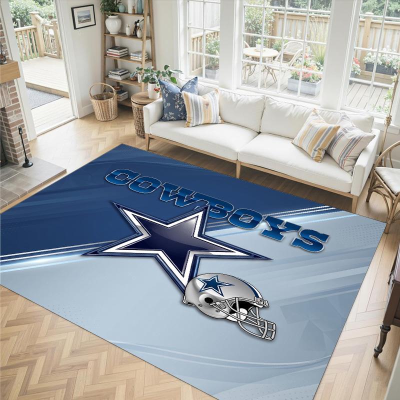 Дизайн Dallas Cowboys Кристальный Велюровый Ковер Уютный Не?Нескользящий ковер с принтом для спальни, гостиной, прихожей