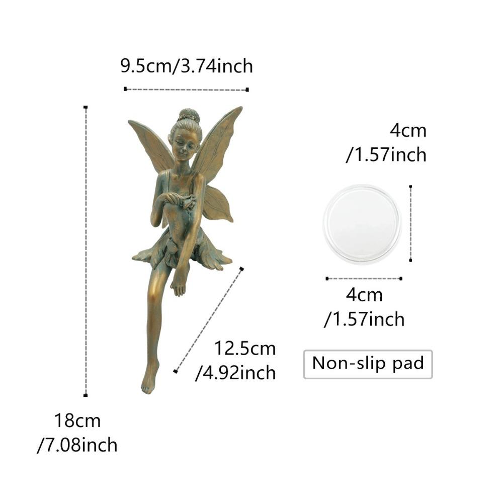 Retro Sitting Flower Fairy Figurine Resin Crafts Fairy Sculpture  Home Office Decor