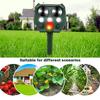Ultrasonic Cat Dog Repellant Waterproof Solar Powered Animal Deterrent LED Light Alarm for Orchard Greenhouse Vegetable Garden