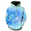 Musical Note 3d Printed Hoodie Men and Women Street Casual Cool Fashion Pullover