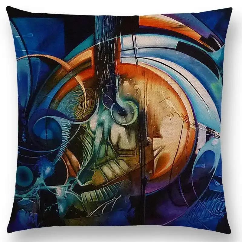 Новый d Печать Великолепная Абстрактная Живопись Таинственный Вихрь Геометрия Скульптура Наволочка для Подушки Автомобиль Диван Декоративная Наволочка
