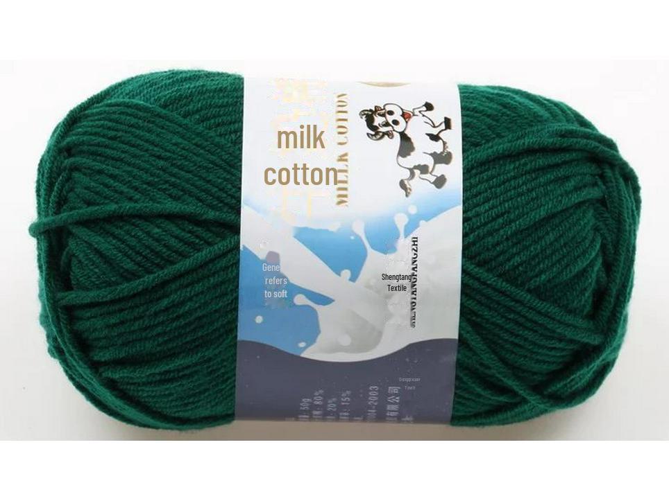 Комплект из 5 нитей детской шерстяной шапки и шарфа из молочной хлопковой пряжи средней толщины, ручная работа