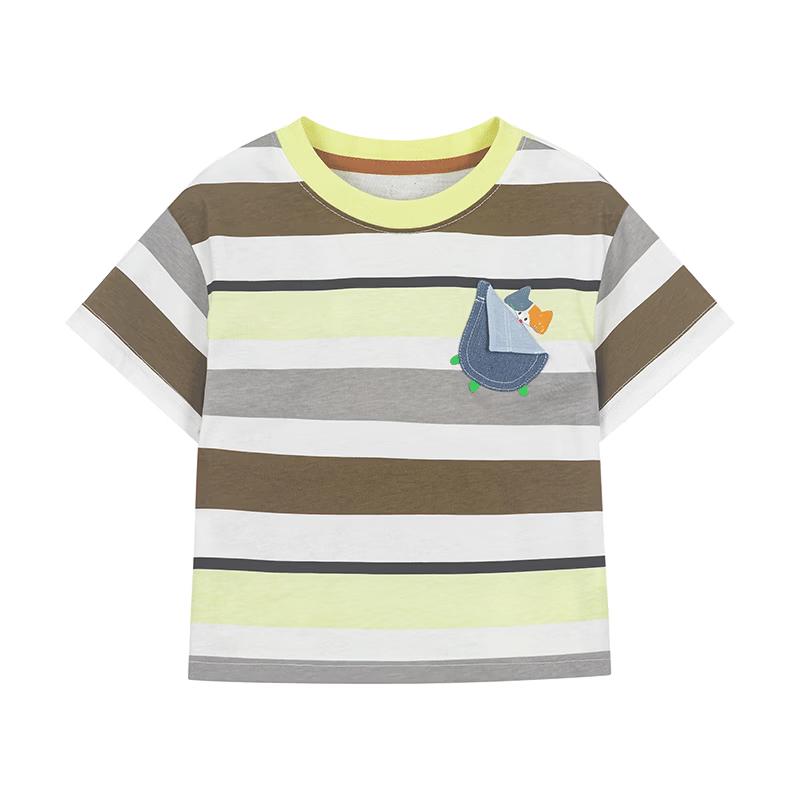 M.Latin Kids' Striped Peek-a-Boo Short Sleeve T-Shirt