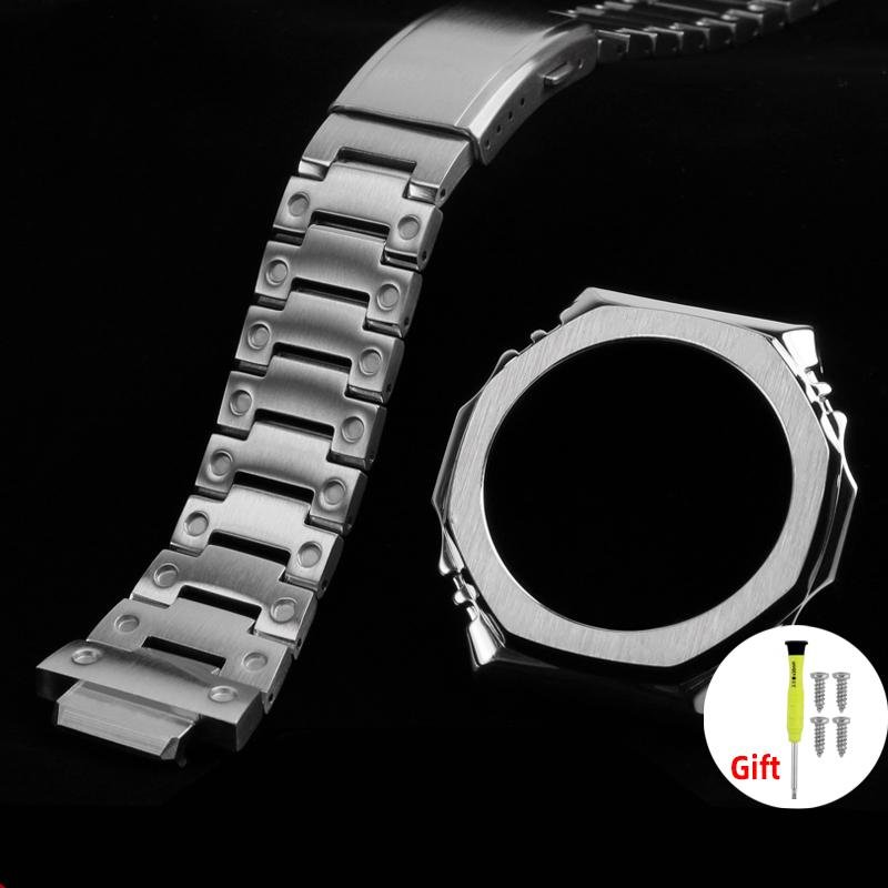 Аксессуары для часов Casio G-SHOCK GA-2100 Ремешок из нержавеющей стали металлический Корпус Безель GA2100 GA2110 GA-B2100 Модифицированный мужской Ремешок для часов