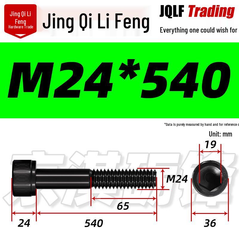 M20-M27 High Strength Blackened Hex Socket Head Cap Screw with Knurled Cylindrical Half Thread