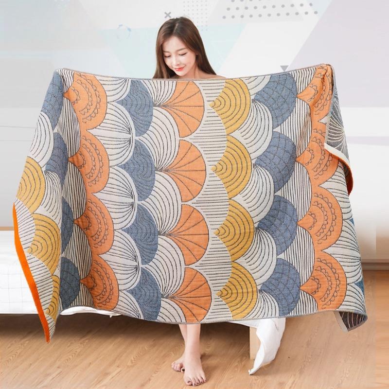 70 X 140см Банное полотенце из чистой хлопковой марли с принтом, четырехслойное хлопковое дышащее полотенце, мягкое, впитывающее, большое банное полотенце, 1 шт.