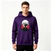 Men Anime Printed Pullover Hoodie Casual White Hair Ghoul Character Long Sleeve Sweatshirt