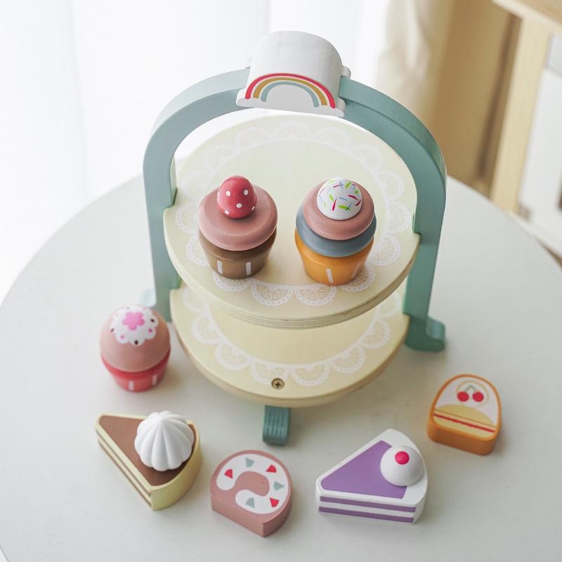 Children's Royal Tea Party Playset: Interactive Double-Layer Cake Stand & Educational Toy