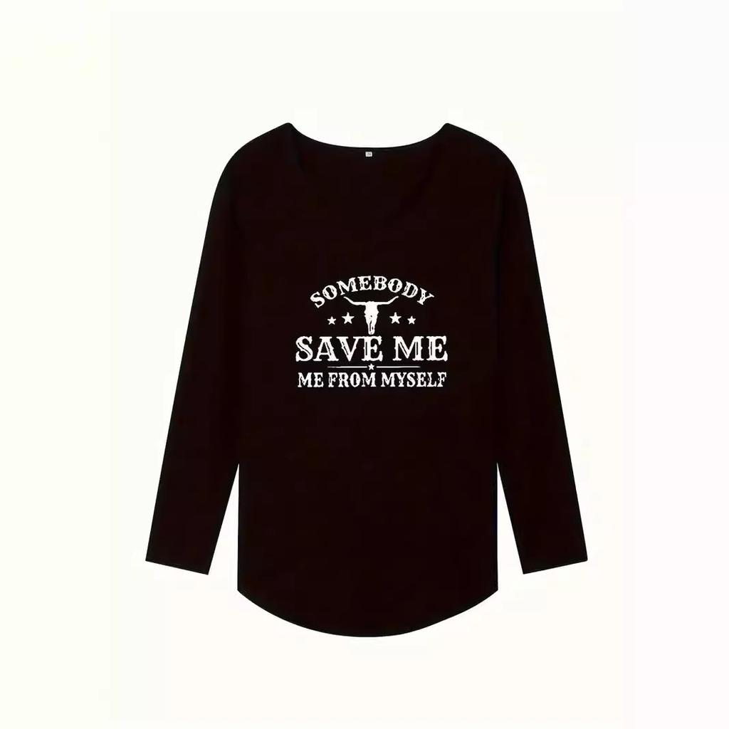 Animal Letters Feather Moon Printed 3D T Shirts Plus Size Black Tees Women Fashion V Neck Long Sleeve T Shirt