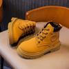 2024 Детские короткие ботинки для девочек и мальчиков, осень, новая мода, британский стиль, мягкая толстая подошва, нескользящая, удобная, повседневная, модная обувь