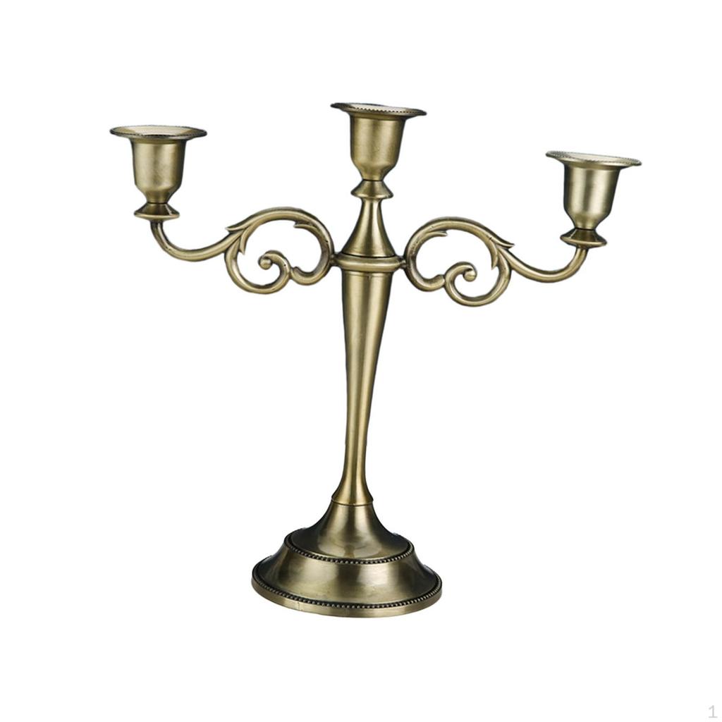 3 Arm Candelabra Candle Holder Candles Stand Candlestick for Anniversary Valentine