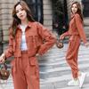 2PCS Streetwear Tracksuit Cargo Coat Casual Pants 2 Piece Sets Women's Outfits Spring and Autumn Korean Fashion Y2k Suit Plus Size