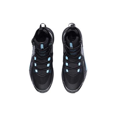 Li Ning Badfive 2 Износостойкие Дышащие Высокие Баскетбольные Кроссовки Мужские Черно-Синие ABFR001-1