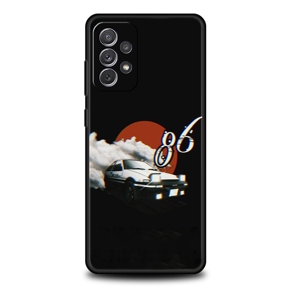 Initial D Car Phone Case for Samsung Galaxy A55 A35 A17 A07 A15 A13 A25 A51 A71 A72 A73 A32 A52 A52S A41 5G Soft TPU Shell Capas