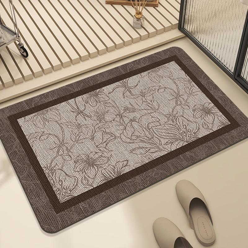 Простые современные, сохнущие на воздухе и впитывающие коврики для ванной комнаты, противоскользящие водонепроницаемые ковры, износостойкие и грязеотталкивающие подушки для ног