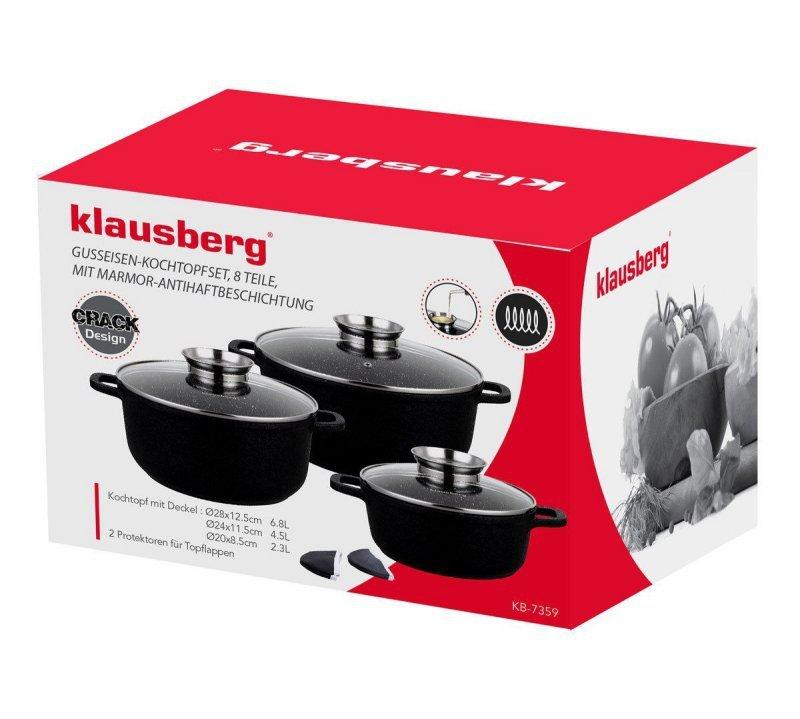 Zestaw 8 Elem. Garnków Granitowych Klausberg Kb-7359