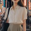 Летняя рубашка с короткими рукавами для женщин, свободный универсальный японский стиль, свободный деловой стиль, формальный топ