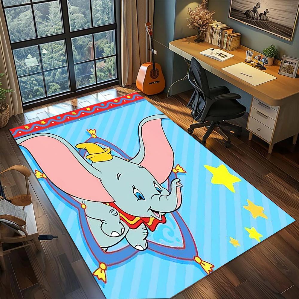 Ковер Dumbo Soars Ковер для большой площади Нескользящий Моющийся Напольный коврик Игровая комната Спальня Домашний декор