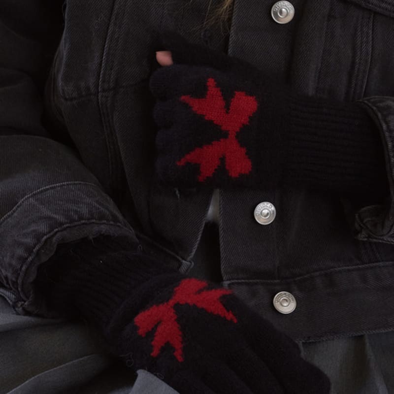 ALLINCOMPLETE Ribbon Wool Gloves (10 Colors)